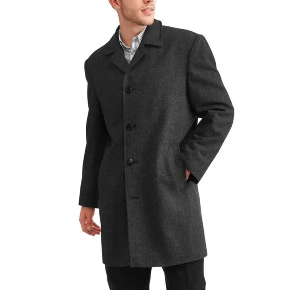 London Fog Coventry Wool-Blend Overcoat - Picture 1 of 14